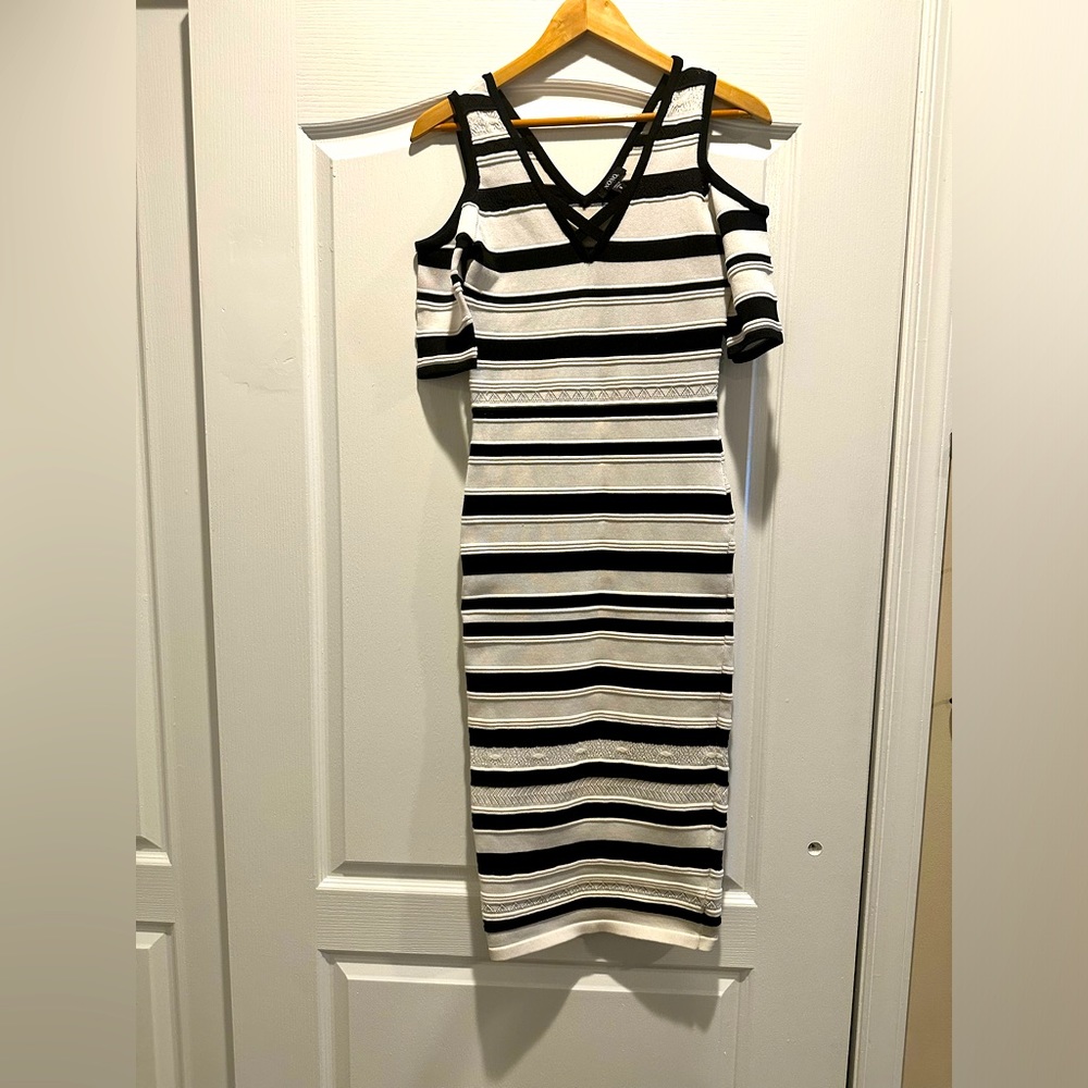 Small Blue /white form fitting dress